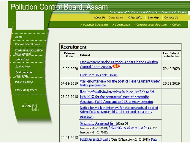 PCB Assam Recruitment 2020: Applications invited for Assistant Engineer, Junior Accountant and Administrative Assistant Posts