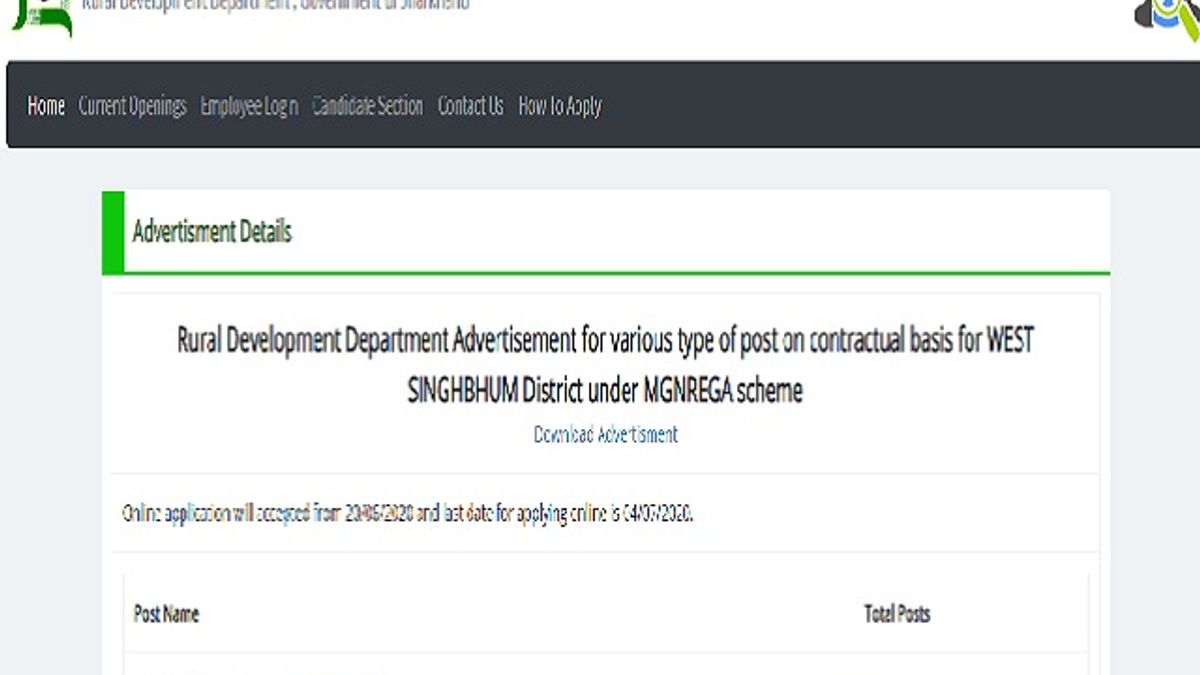 RDD Jharkhand Recruitment 2020: Online Applications invited for 13 Technical Assistant, Account Assistant & Computer Assistant Posts