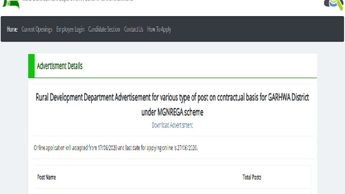 RDD Jharkhand Recruitment 2020: Online Applications invited for 23 Block Program Officer & Technical Assistant Posts