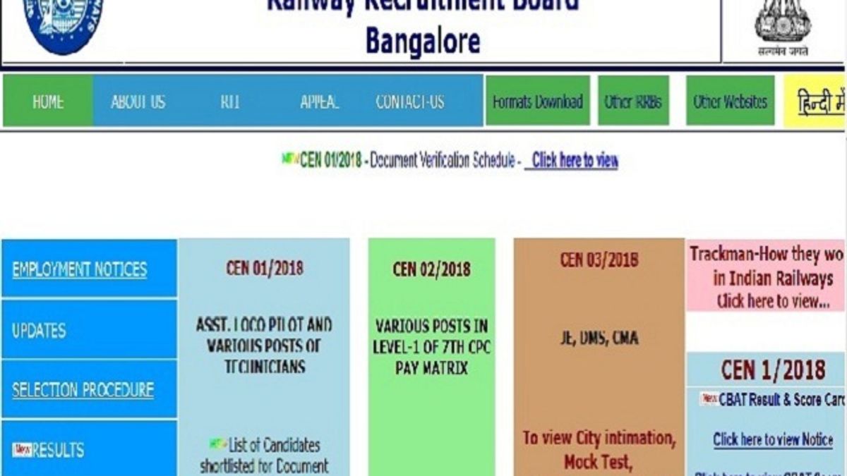 RRB NTPC Bangalore Admit Card 2019 Download @rrbbnc.gov.in, Check NPTC Call Letter Release