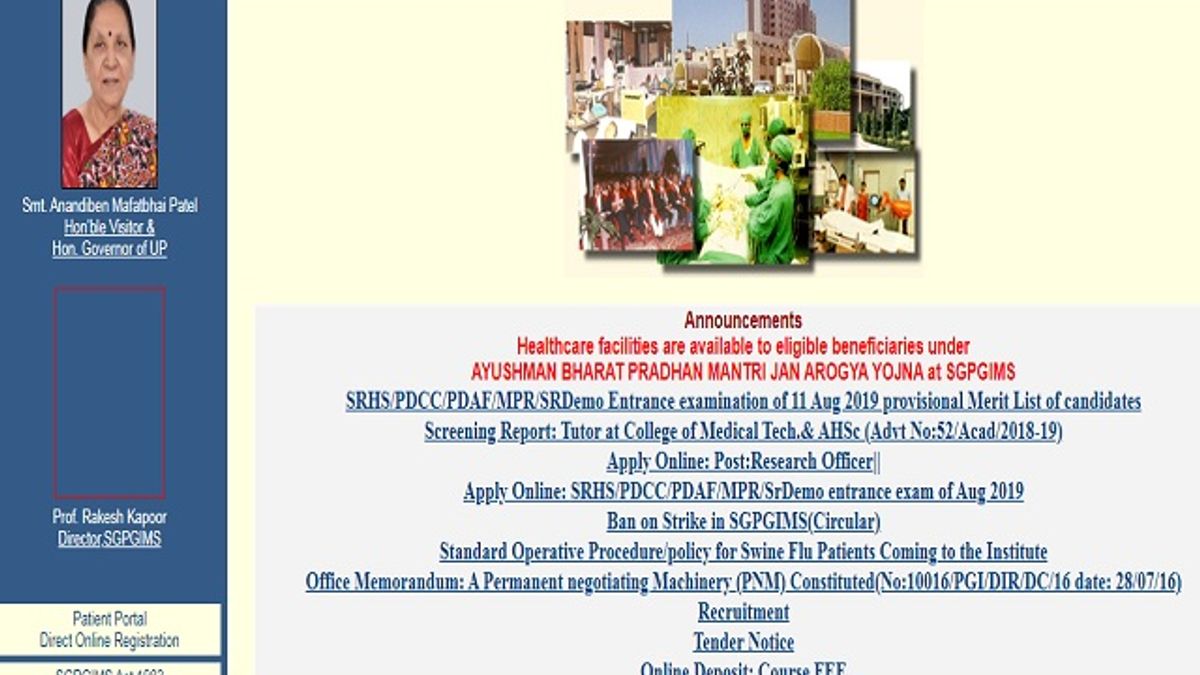 Sanjay Gandhi Postgraduate Institute of Medical Sciences (SGPGI Lucknow) Recruitment 2019: Walk-in-Interview for 20 Senior Resident Posts
