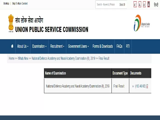 Declared - UPSC NDA 2 Final Result 2019 out @upsc.gov.in, Check NDA ...