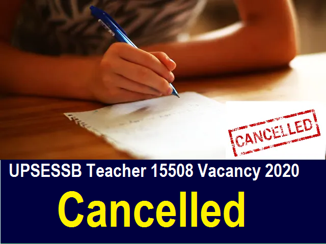 UPSESSB Teacher 15508 Vacancy 2020 Cancelled 