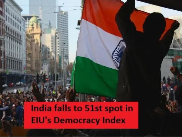 ग्लोबल डेमोक्रेसी इंडेक्स में भारत 51वें स्थान पर, जानिए पाकिस्तान किस स्थान पर
