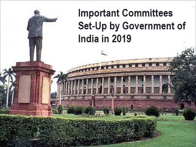Important Committees Set-Up by Government of India in 2019