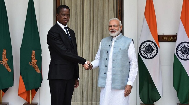 PM Modi with Zambian President