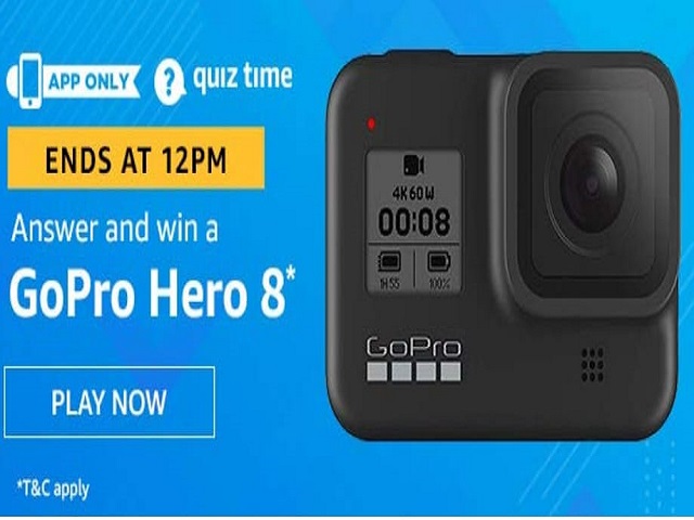 Amazon Quiz 10 July Answers Today S Prize Gopro Hero 8 Which Country Is Helping Bhutan Set Up The 600mw Kholongchhu Hydro Electric Project India