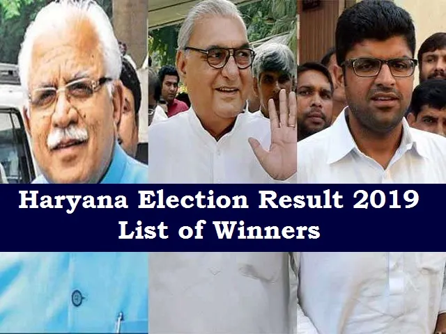 Haryana Election Results 2019 Full list of Winners Losers BJP