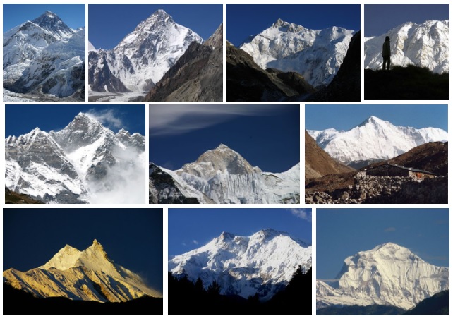 major mountain ranges of the world