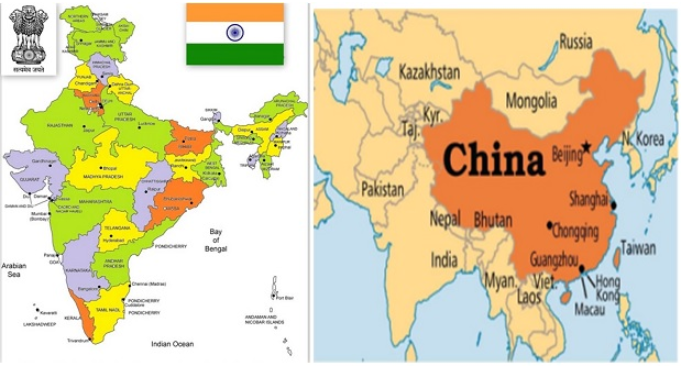 World Map India Vs China - Hayley Drumwright