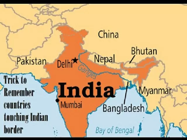 List of Neighbouring Countries of India with Boundaries and Name