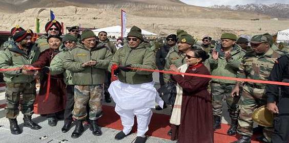 Col Chewang Rinchen Setu Inaugurated in Eastern Ladakh by Rajnath Singh