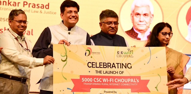 Union Government launches 5000 Wi-Fi Choupals in villages