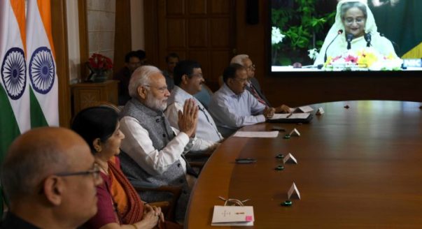प्रधानमंत्री मोदी और शेख हसीना ने चार परियोजनाओं का उद्घाटन किया